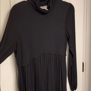 Black turtleneck maternity dress